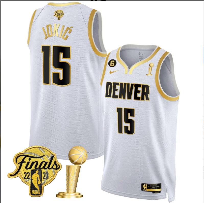 Youth Denver Nuggets 2024 Finals Champions Patch white NBA Jersey->indianapolis colts->NFL Jersey